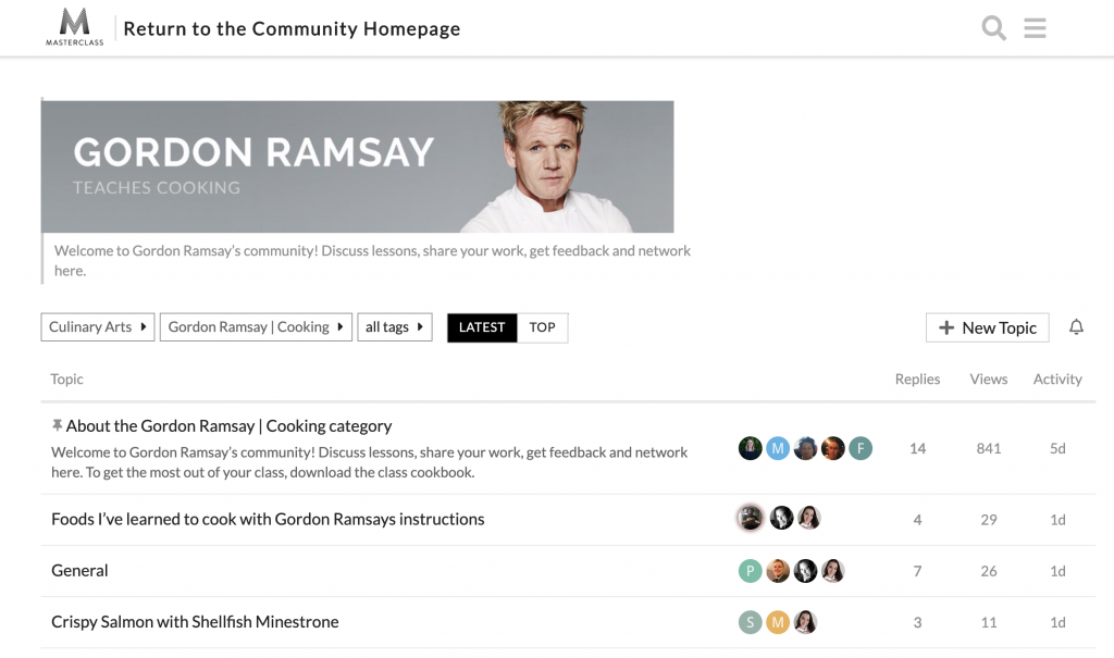 gordon Ramsay MasterClass community