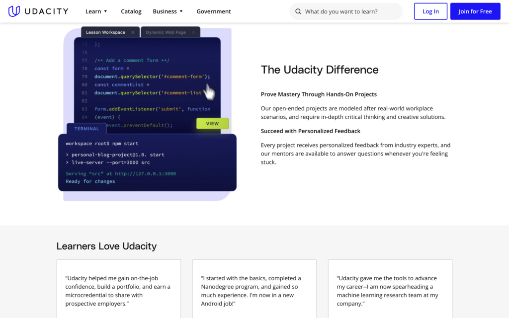 udacity vs udemy review